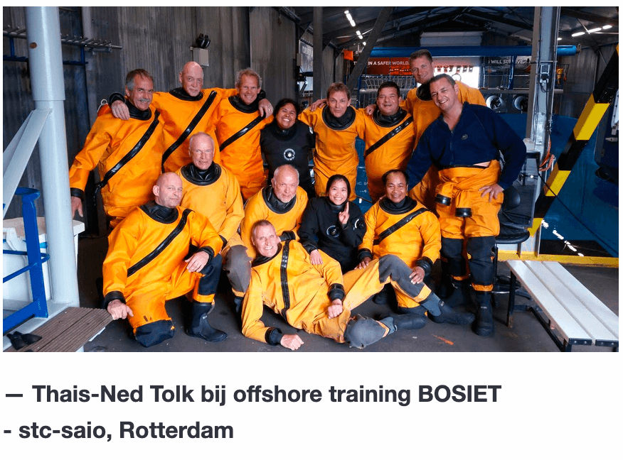 Thais-Ned Tolk bij offshore training BOSIET