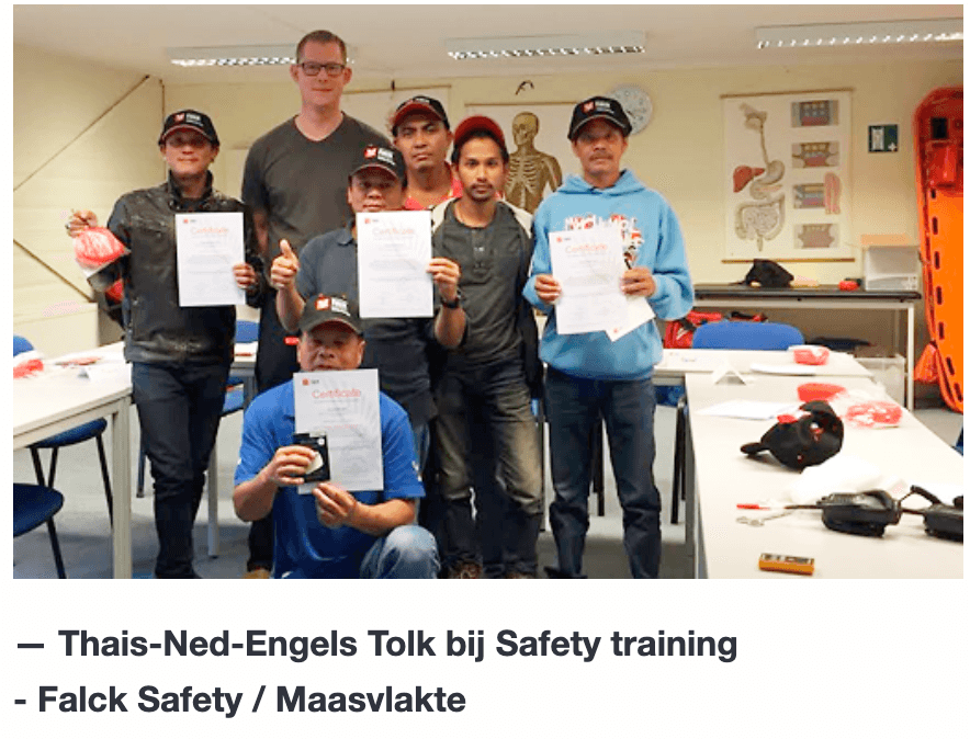 Thais-Ned-Engels Tolk bij Safety training